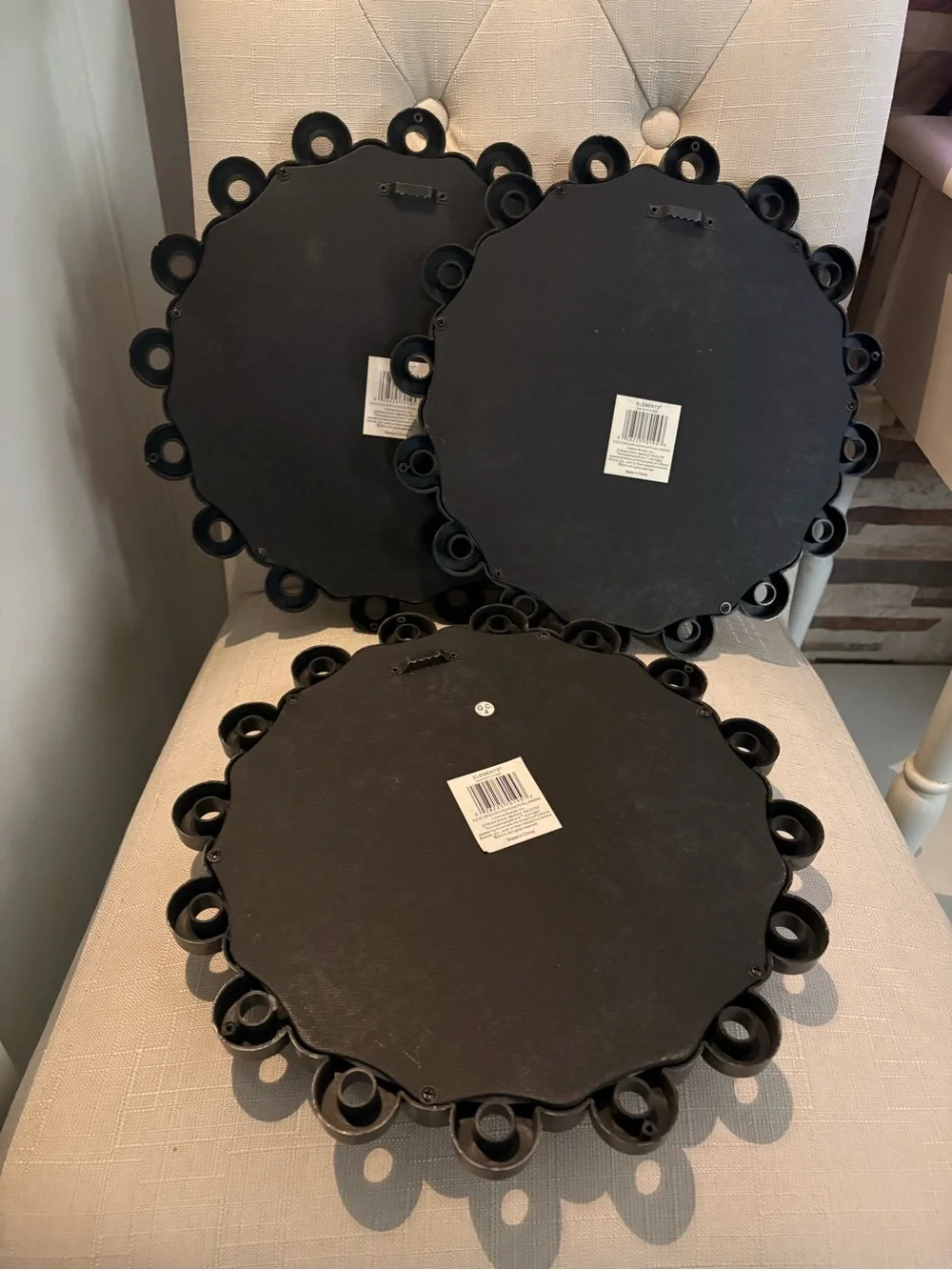 Element Decorative Wall Mirror Set (3) in Dark Gray - Used